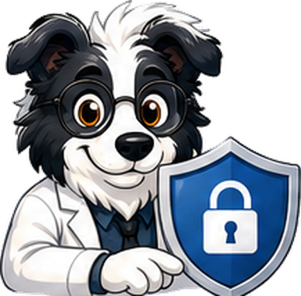 Max, mascote da m3sites — Segurança e tranquilidade inclusas.